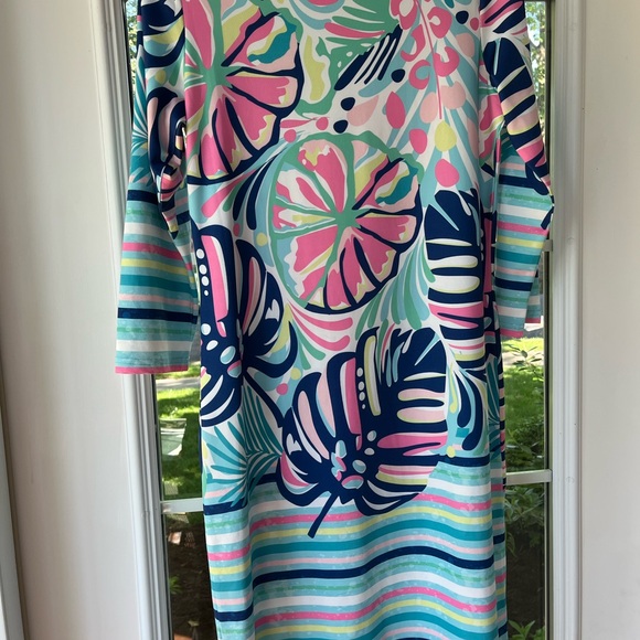 Dresses & Skirts - Colorful Floral and Striped Dress